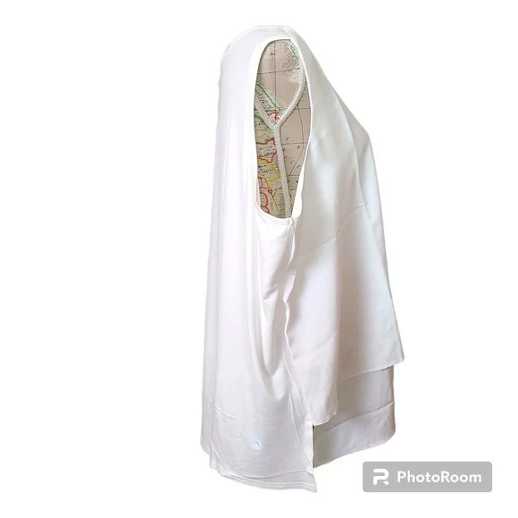NWT Diane Gilman DG2 Size 2X White Sleeveless Flowy Layered Blouse - Picture 5 of 16